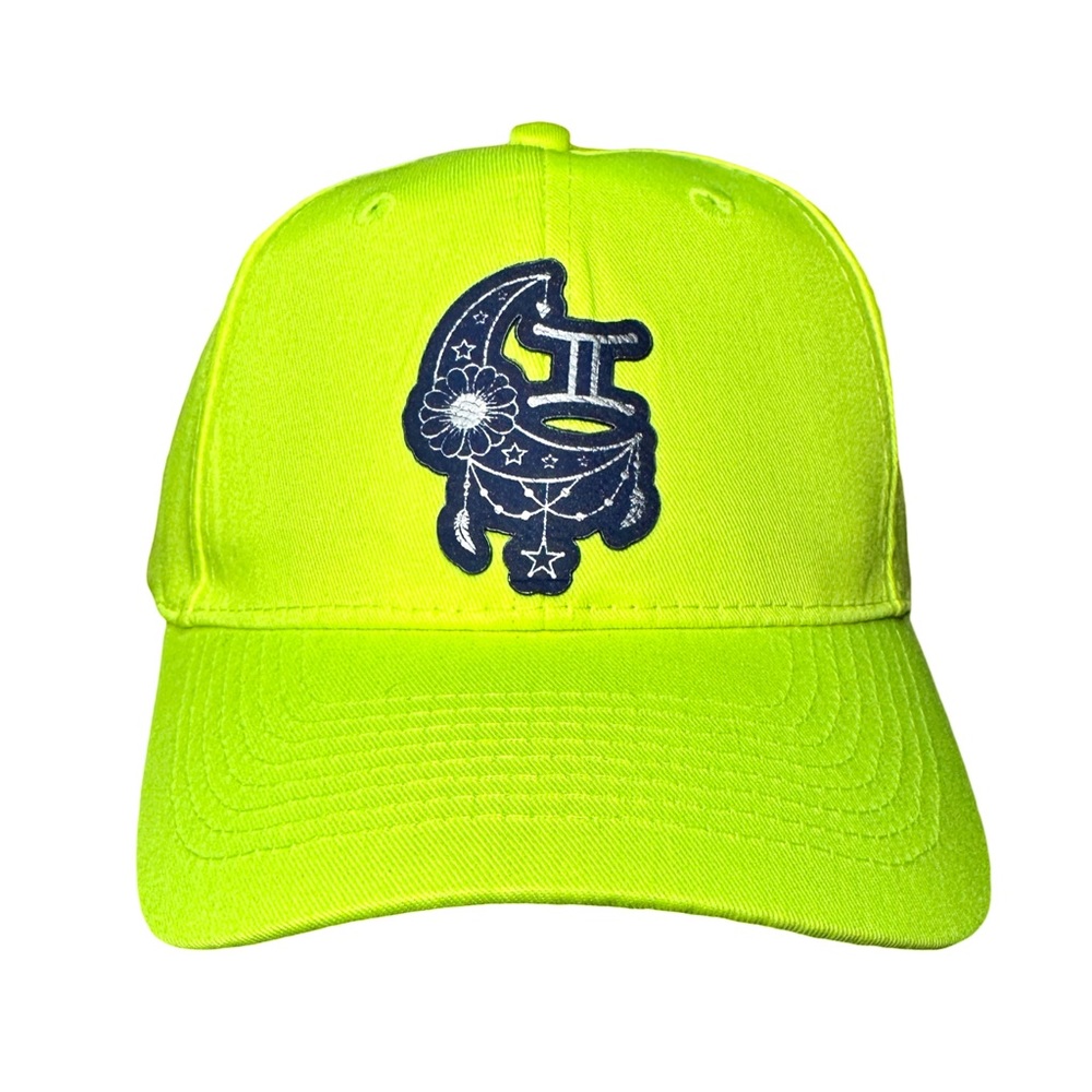 Gemini Zodiac Sign with Crescent Moon on a Unisex Adjustable Baseball Cap